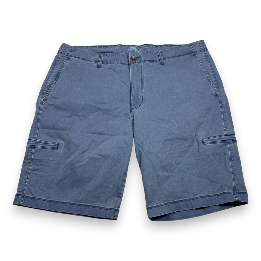 Tommy Bahama Boracay Cargo Shorts Stretch Coastal Casual Mens Blue 38x10